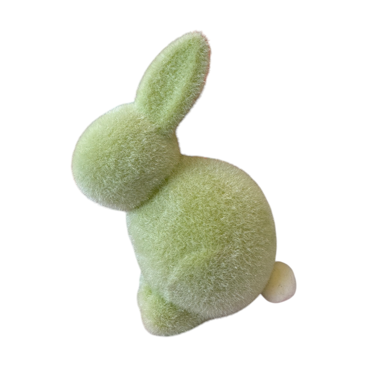 7" Pastel Flocked Bunnies with Pom Pom Tails