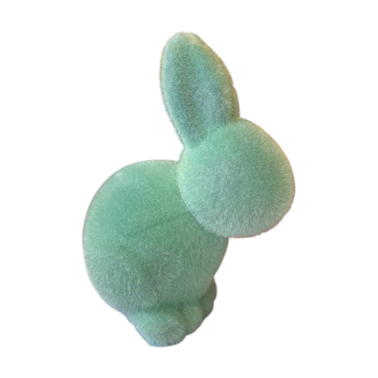 7" Pastel Flocked Bunnies with Pom Pom Tails