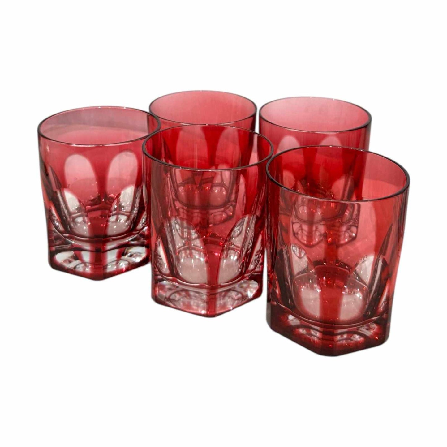 
                  
                    Vintage Cranberry Crystal Set of Decanter and Glasses - Curated Home Decor
                  
                
