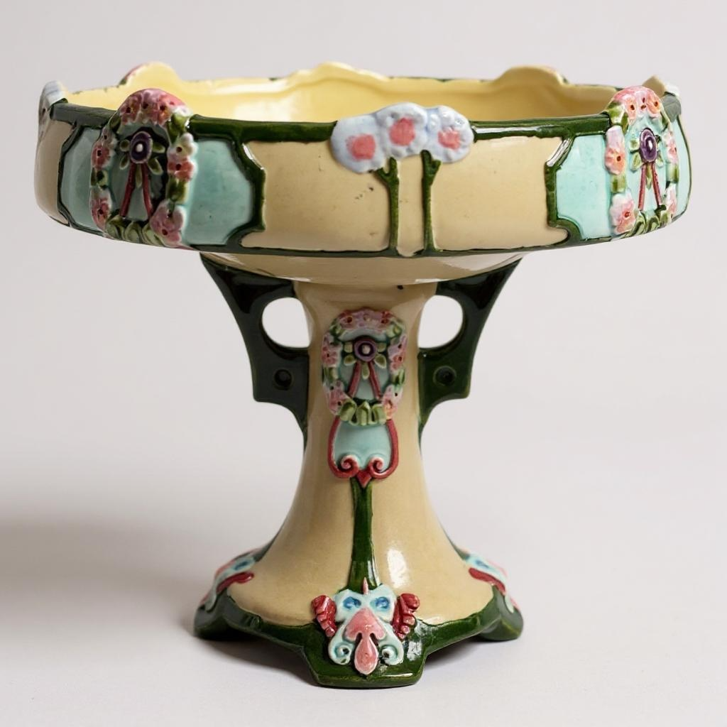 Antique Majolica Compote | Circa 1890–1910