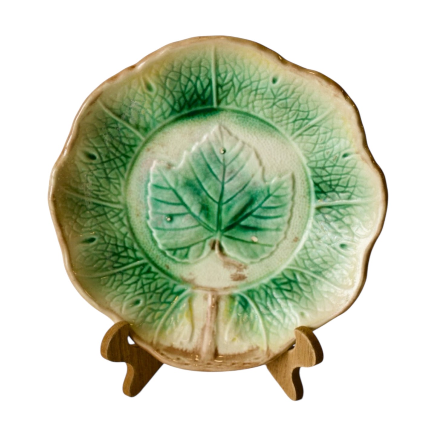 Victorian Majolica Pottery Leaf plate, circa 1880 England
7