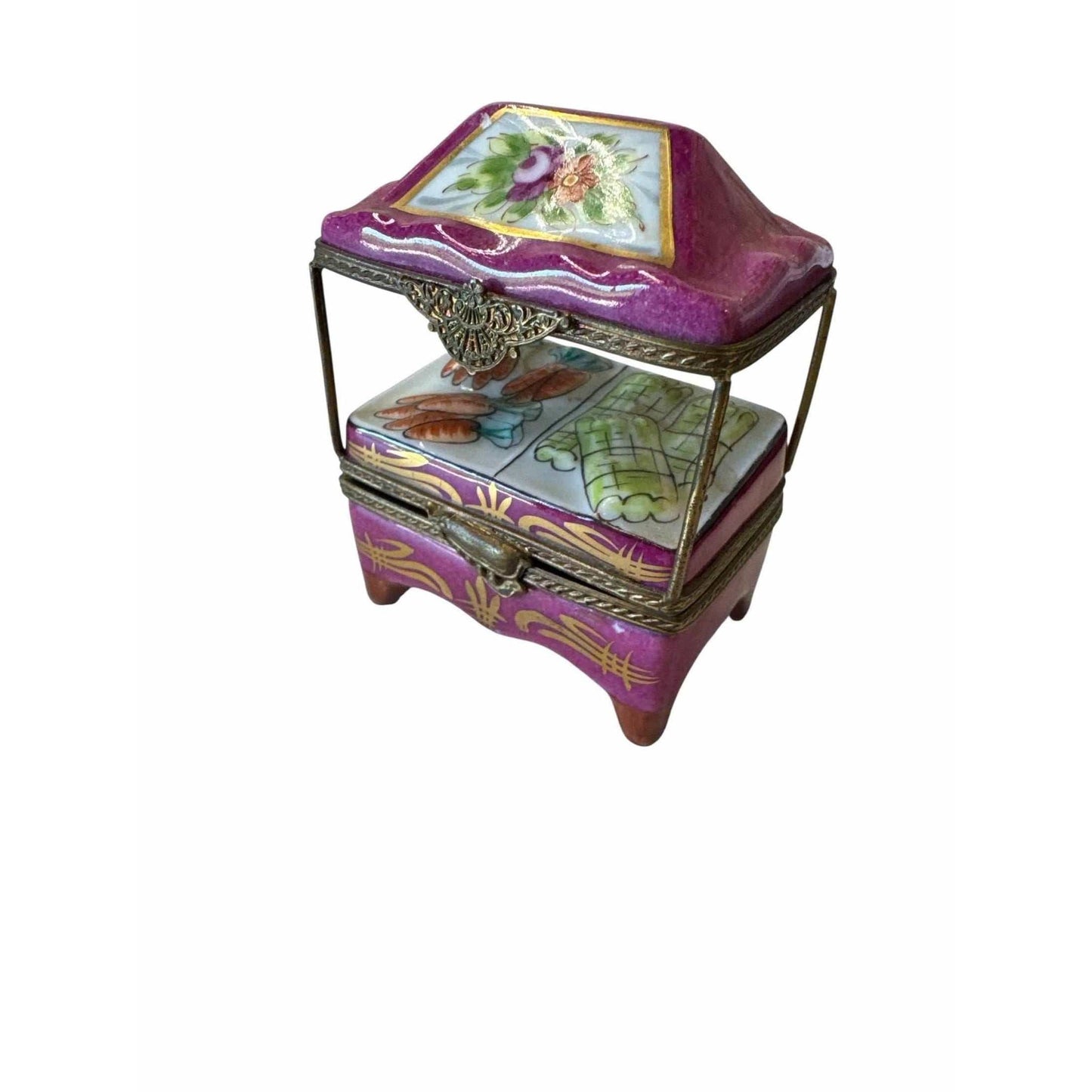 
                  
                    Hand Painted Limoges Fruit Stand Trinket Box - Curated Home Decor
                  
                