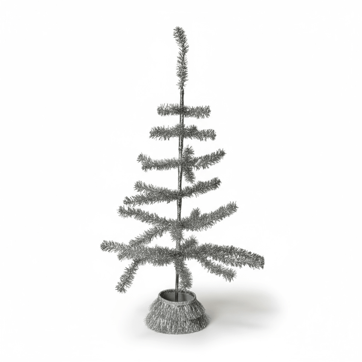 Vintage Silver Tabletop Tinsel Tree - Curated Home Decor