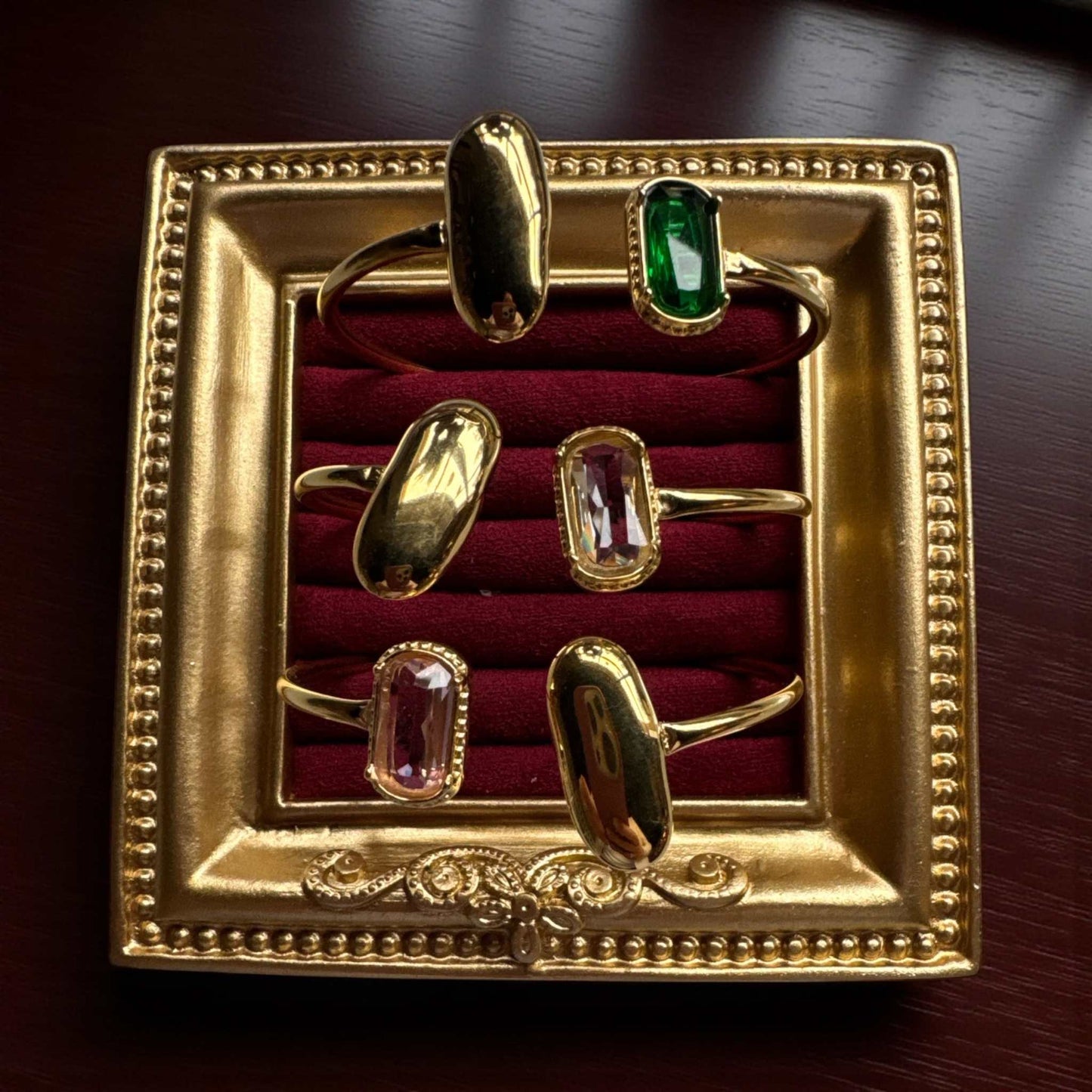 
                  
                    Gold Plated Gemstone Cuff Bracelet - Curated Home Decor
                  
                