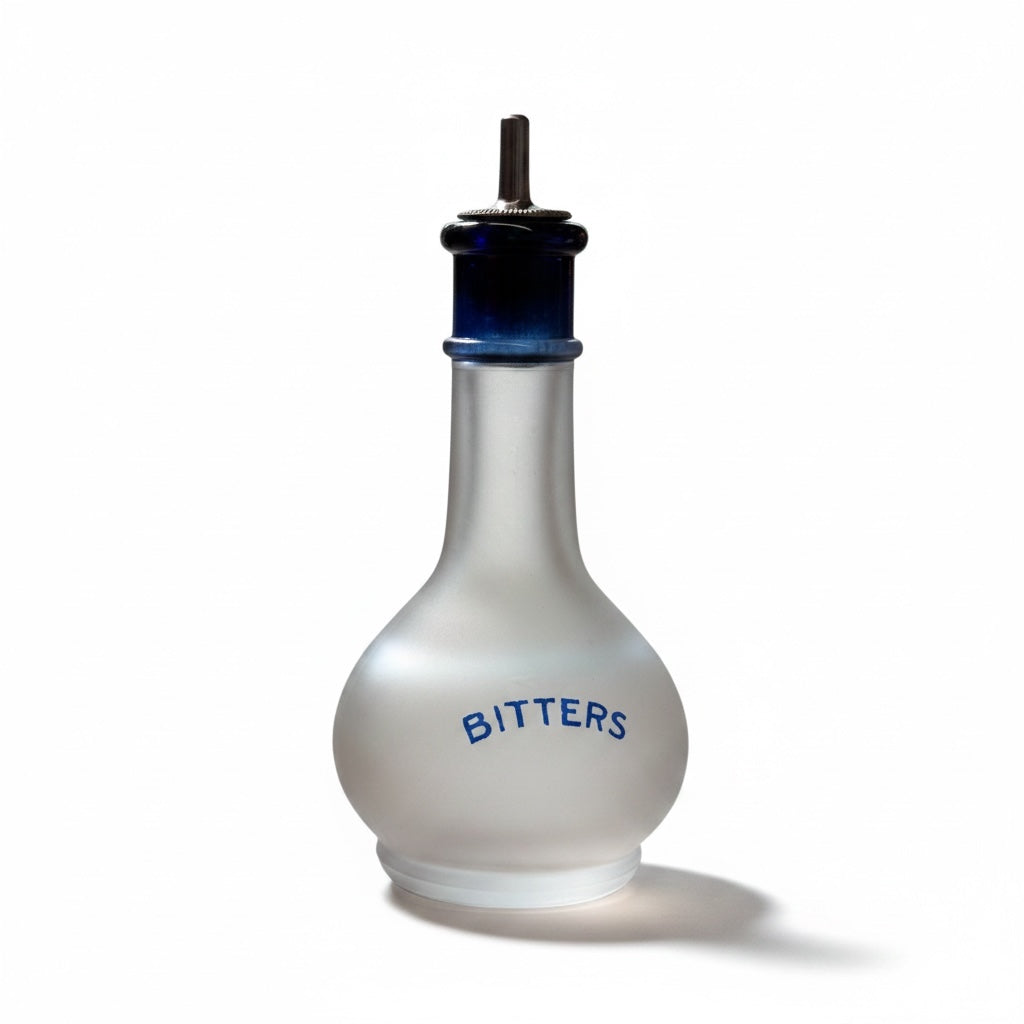 Bitters bottle with a white background