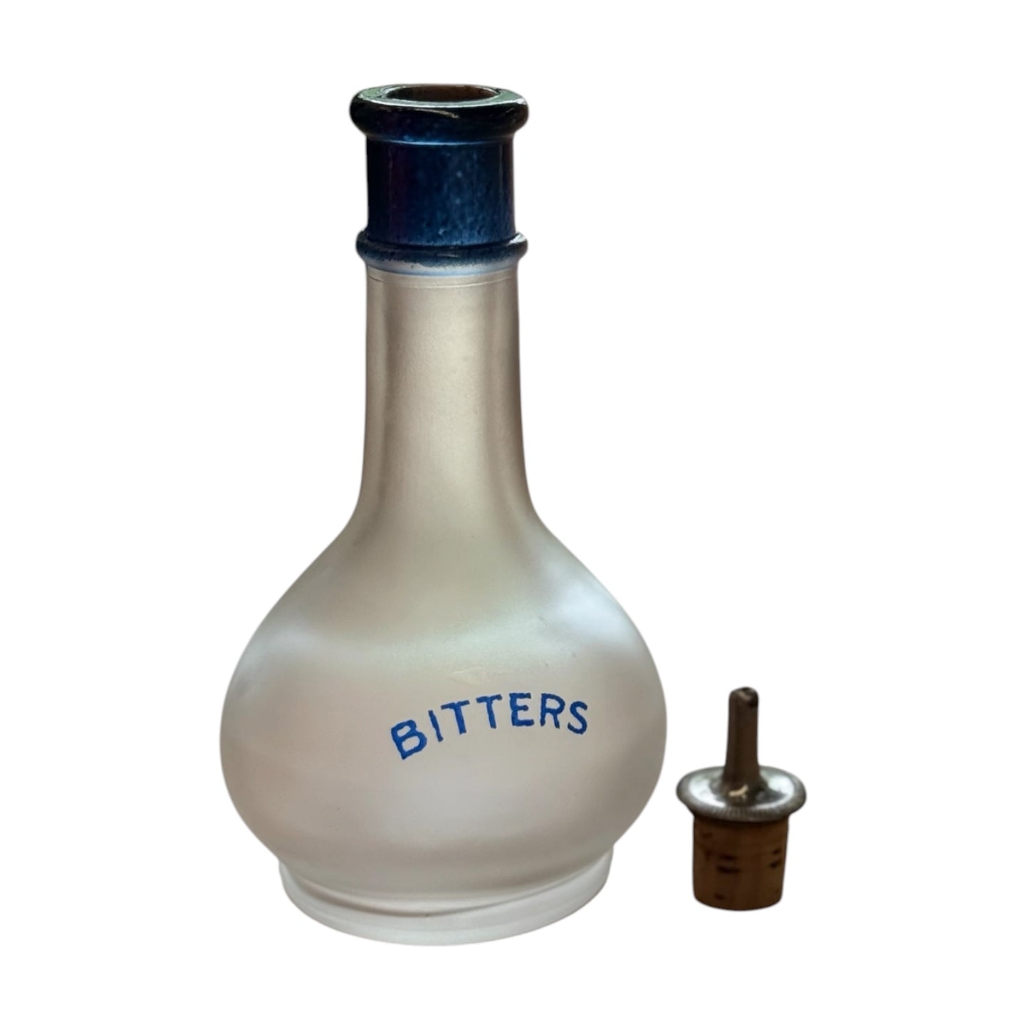 
                  
                    Bitters bottle with a blue cap and blue text on a white background
                  
                