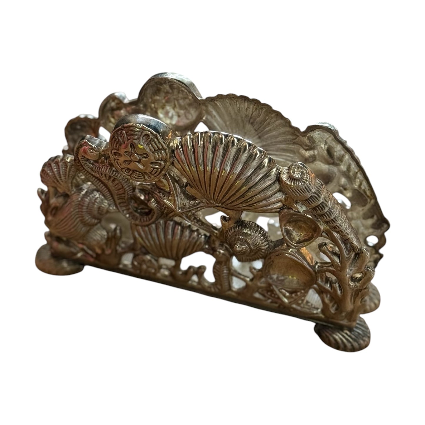 
                  
                    Vintage Silverplate Coastal Napkin Holder (1984) - Curated Home Decor
                  
                