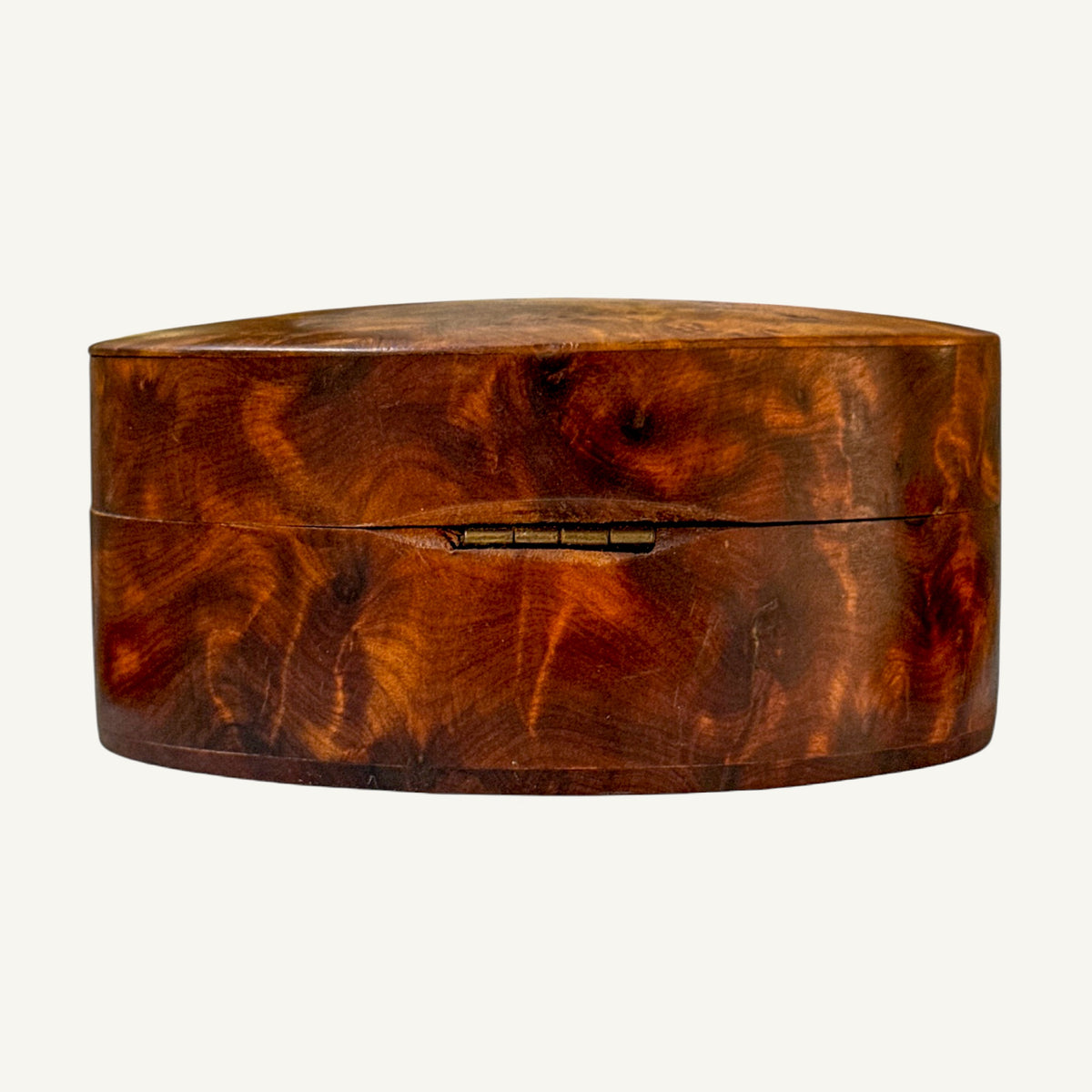 Vintage Oval Burl Wood Trinket Box - Curated Home Decor