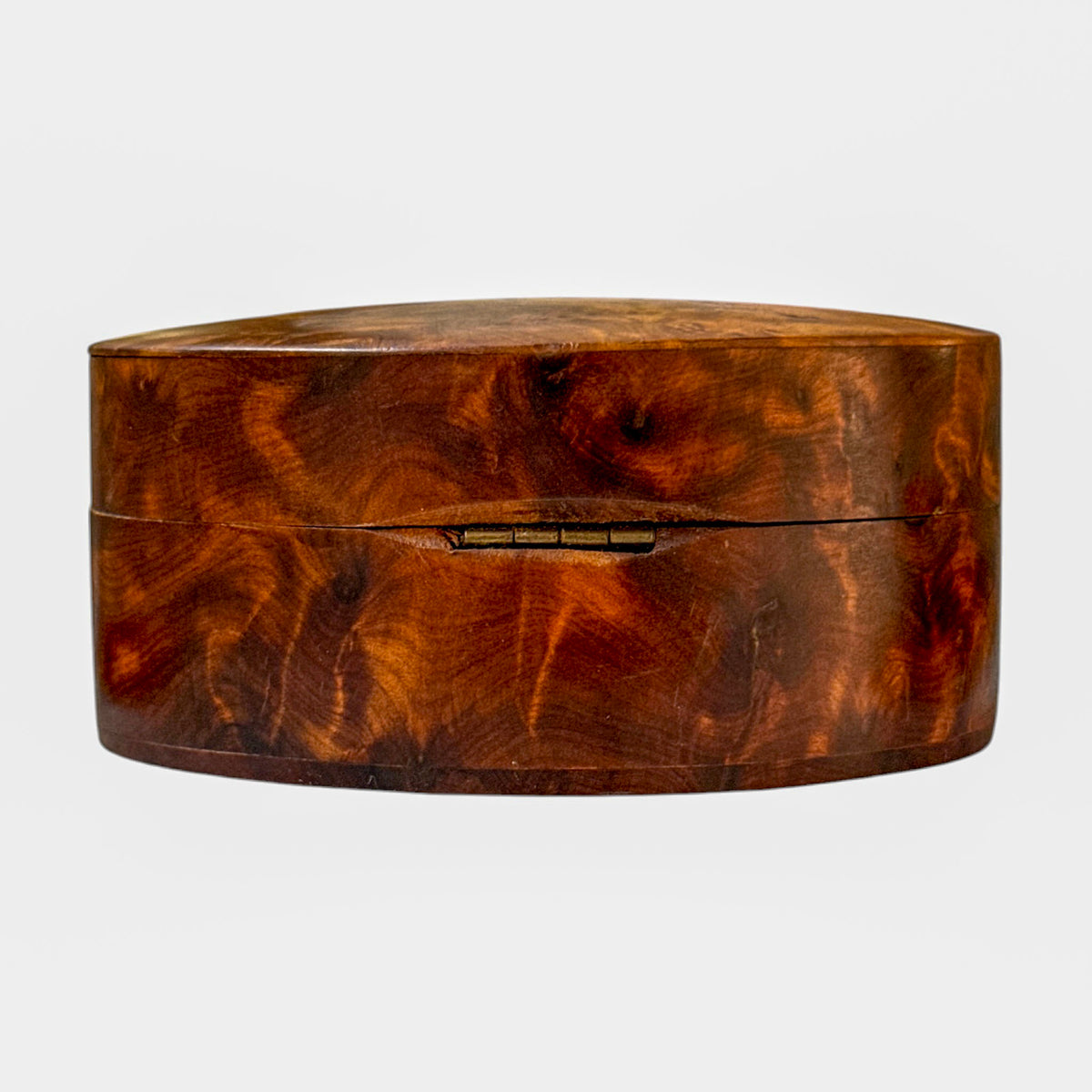 Vintage Oval Burl Wood Trinket Box - Curated Home Decor