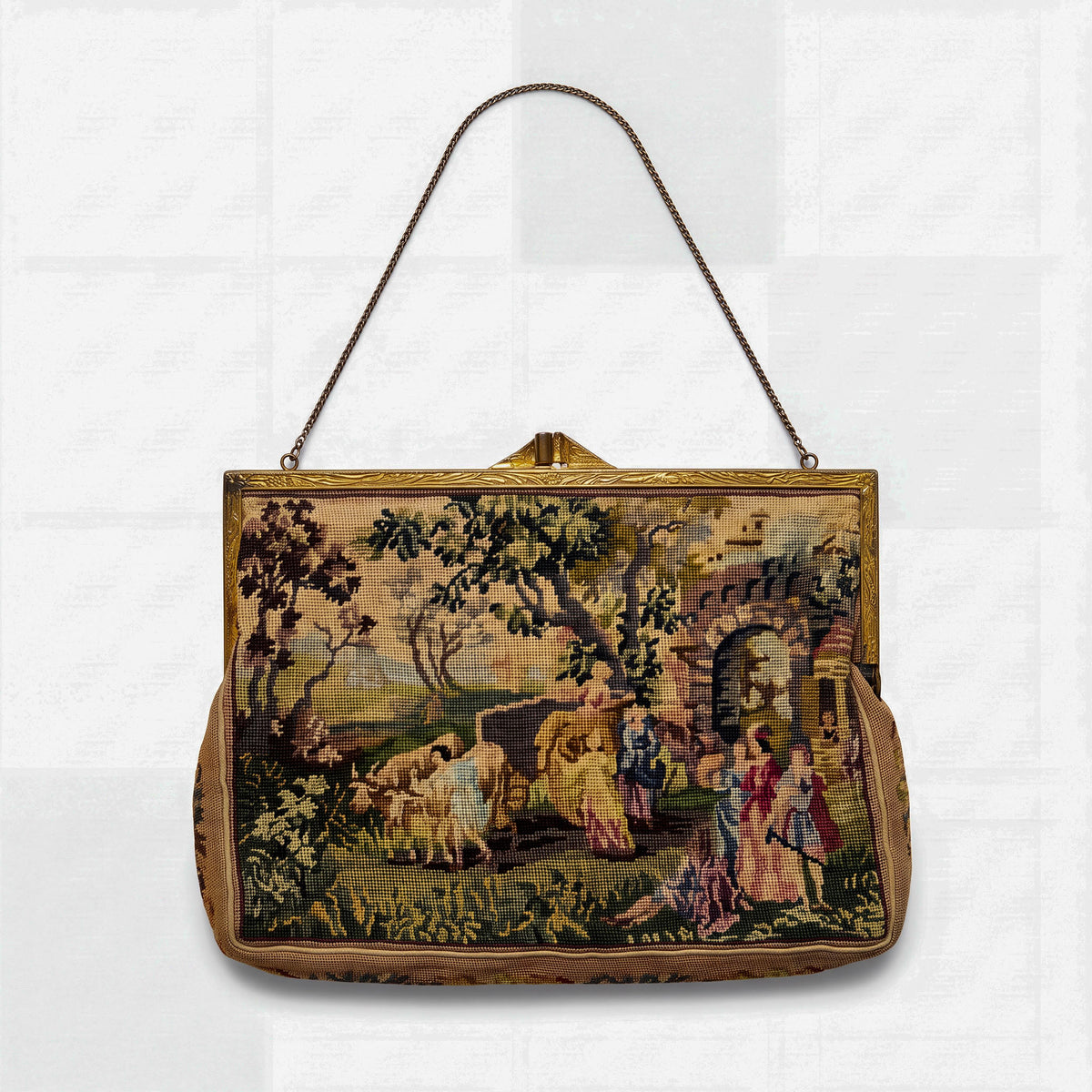 Vintage 1930s Austrian Micro Petit Point Purse - Curated Home Decor