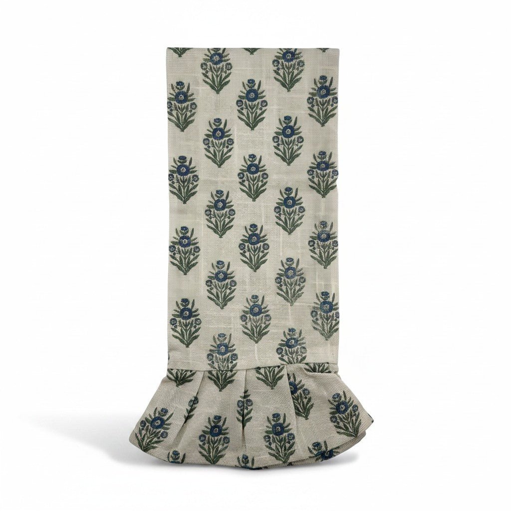
                  
                    Blue Block Print Silhouette Tea Towel - Curated Home Decor
                  
                