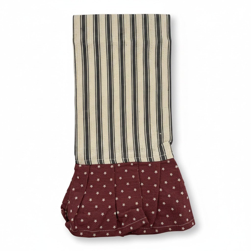 
                  
                    Americana Flag - Inspired Tea Towel with Ruffle Trim - Curated Home Decor
                  
                