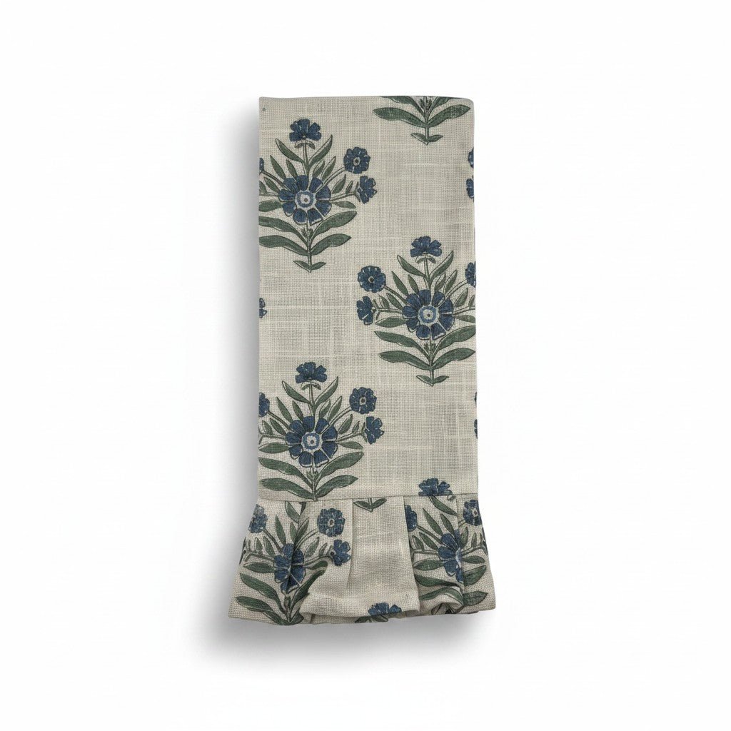 
                  
                    Blue Block Print Silhouette Tea Towel - Curated Home Decor
                  
                