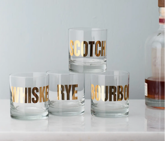 Mixology Typography Rocks Glasses