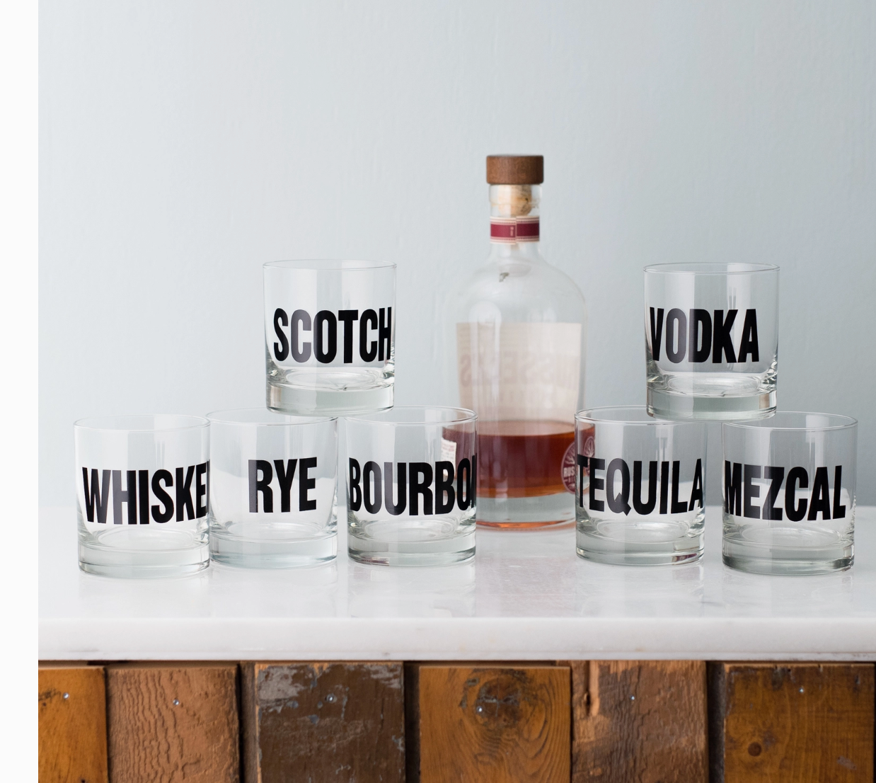 Mixology Typography Rocks Glasses