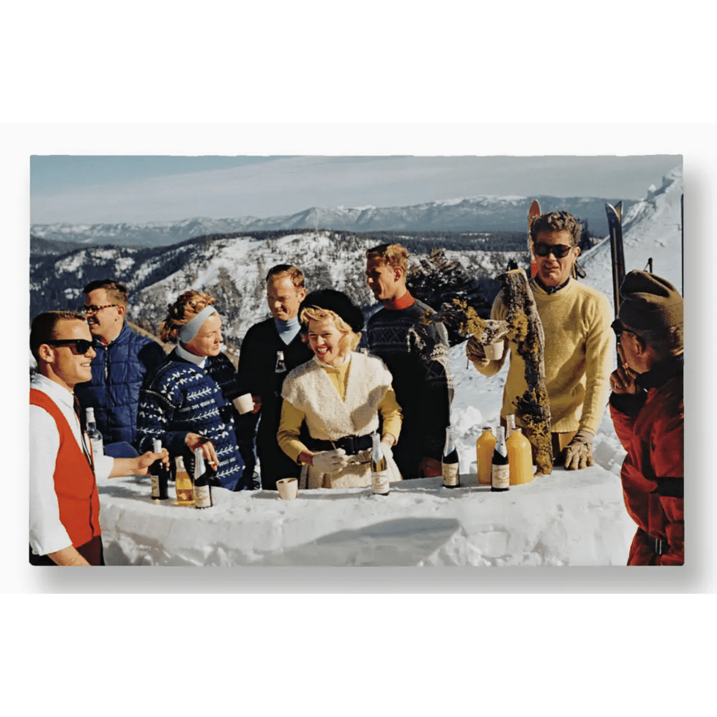 Slim Aarons Canvas Wall Art Ski Drink 12x16 canvas wrapped winter scene