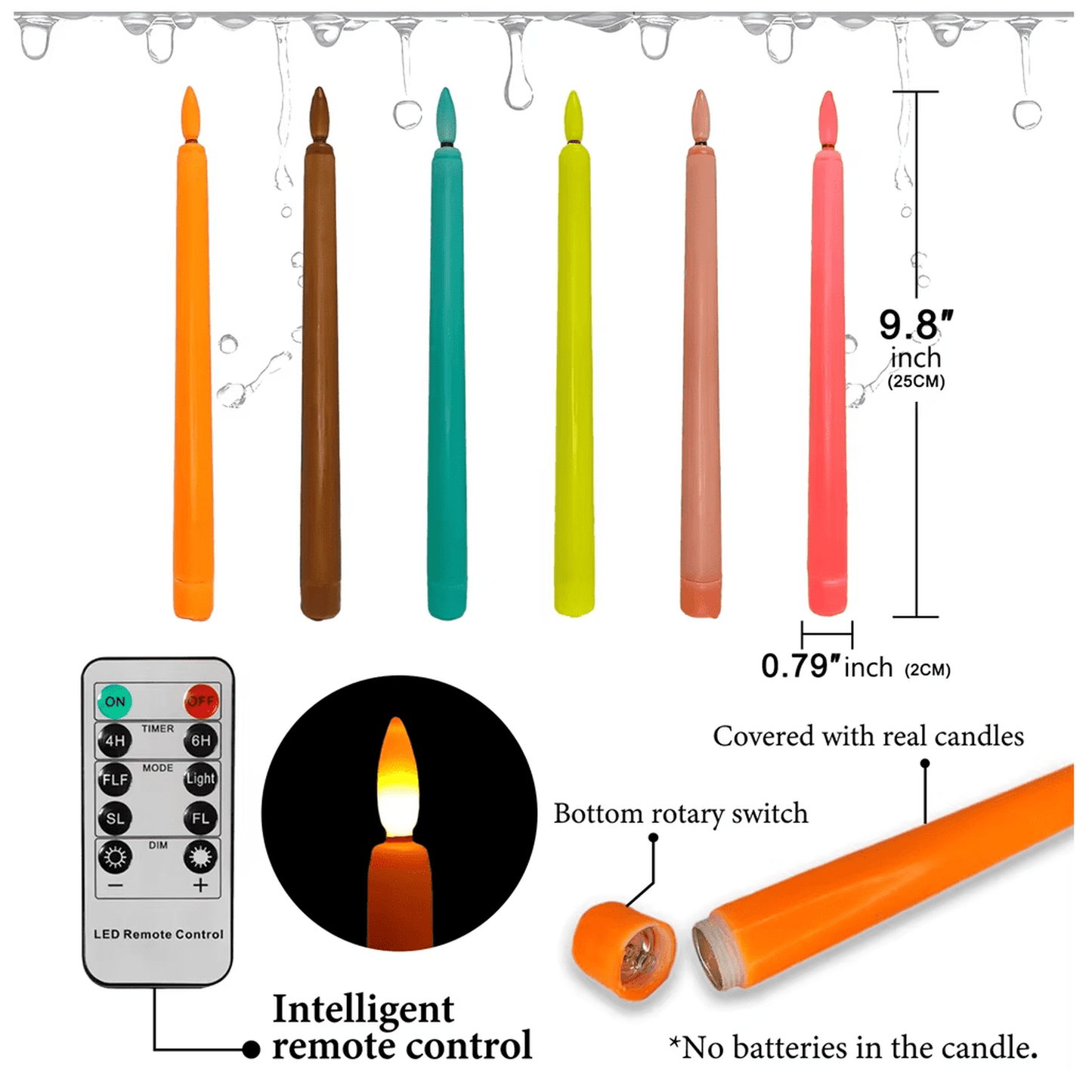 
                  
                    LED Flameless Taper Candles, Set of 4 - Curated Home Decor
                  
                