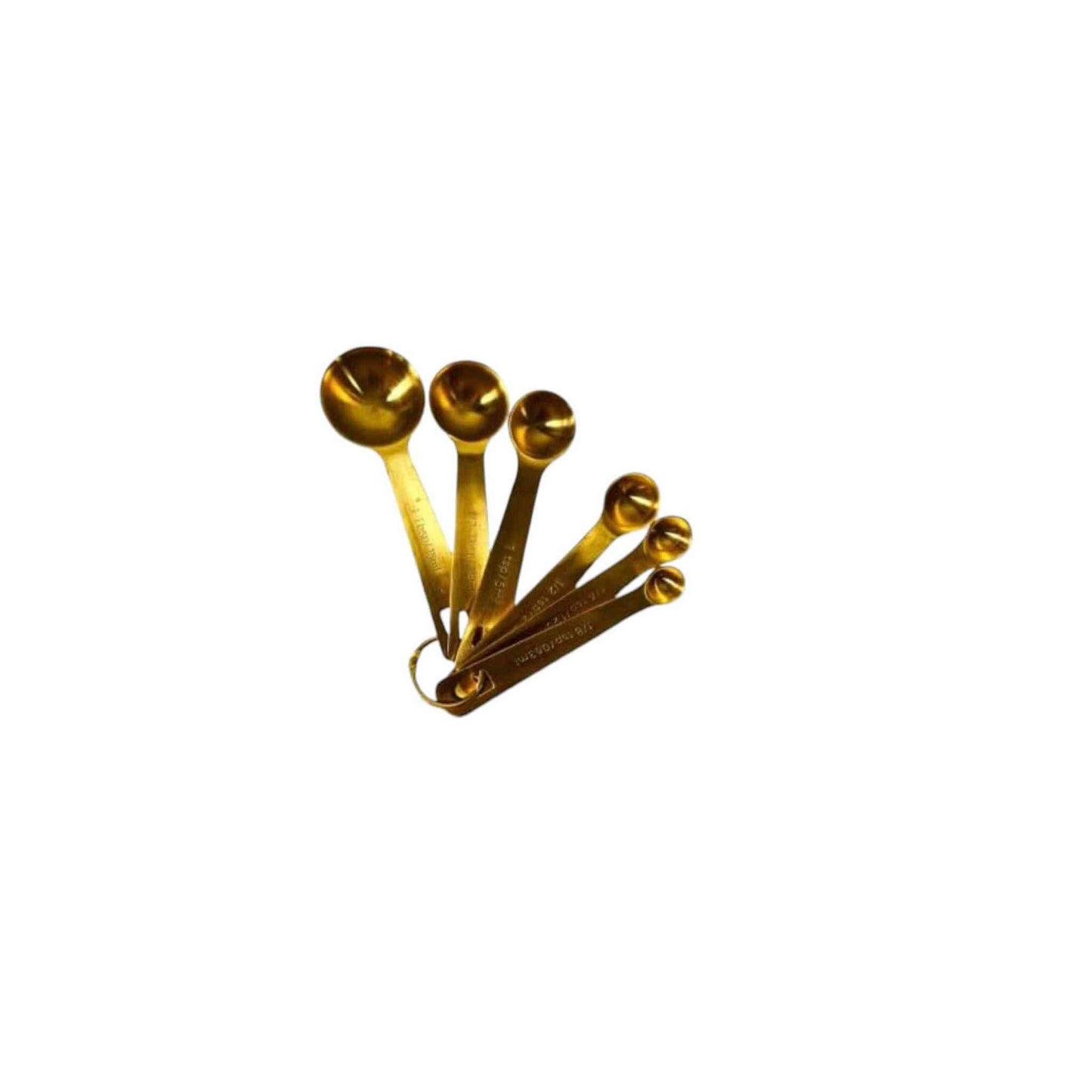 6-piece gold measuring spoons set made of stainless steel with elegant finish for precise baking and cooking measurements