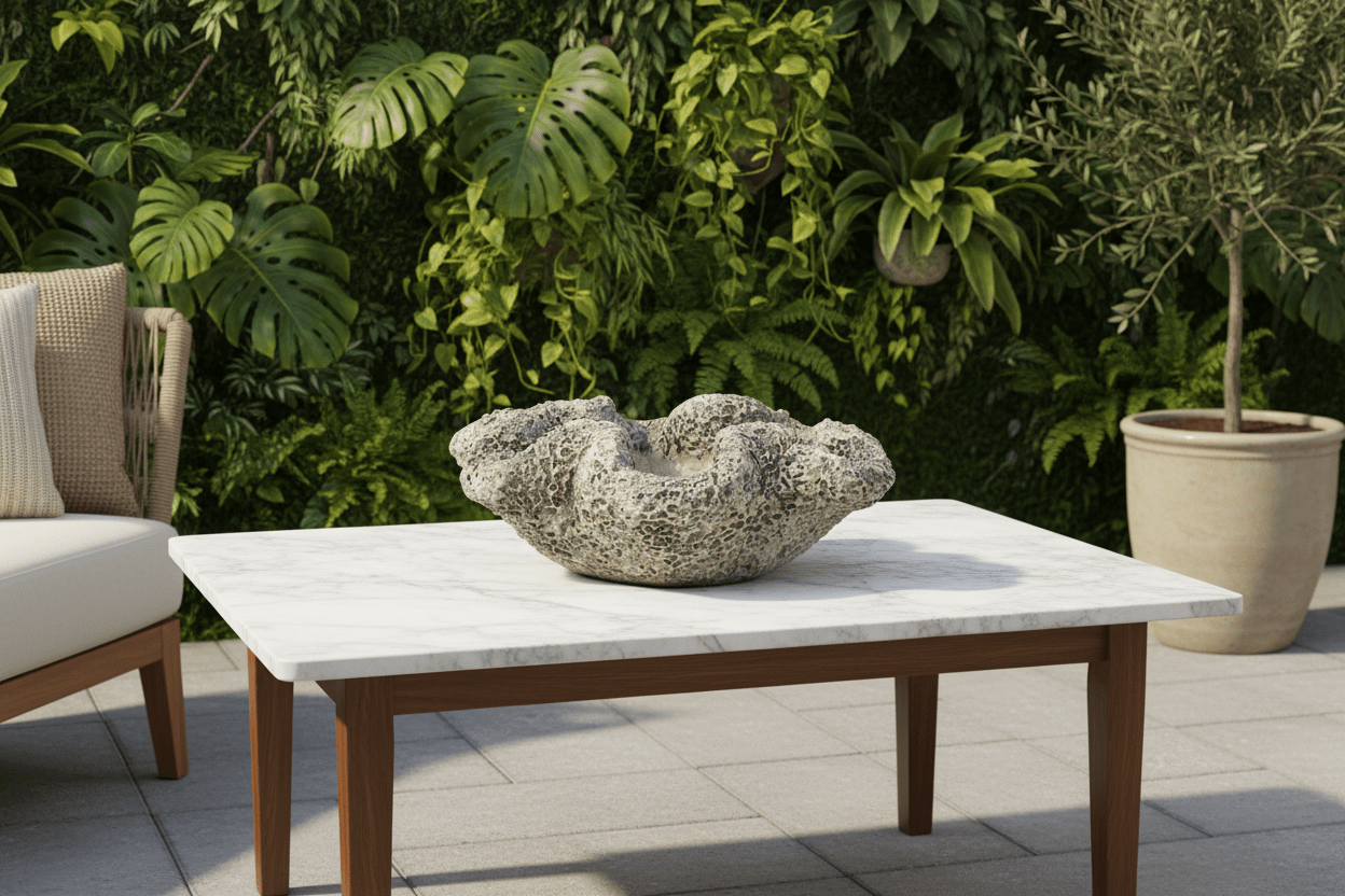 Cast Concrete Coral Planter - Curated Home Decor