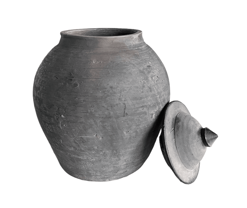 Lidded Village Jar