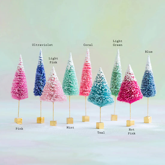 Frosted Sugar Sisal Bottle Brush Trees - Curated Home Decor