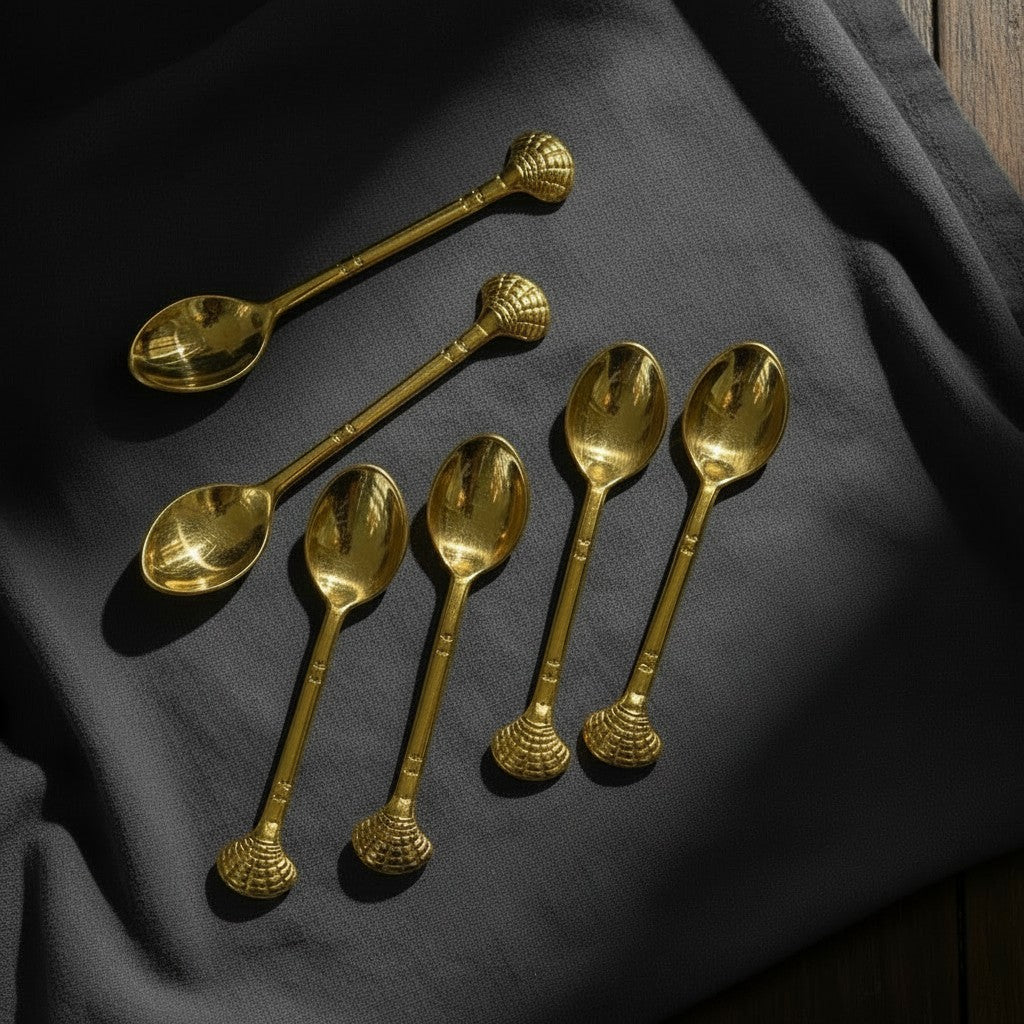 
                  
                    Brass Shell Spoon Set - Curated Home Decor
                  
                
