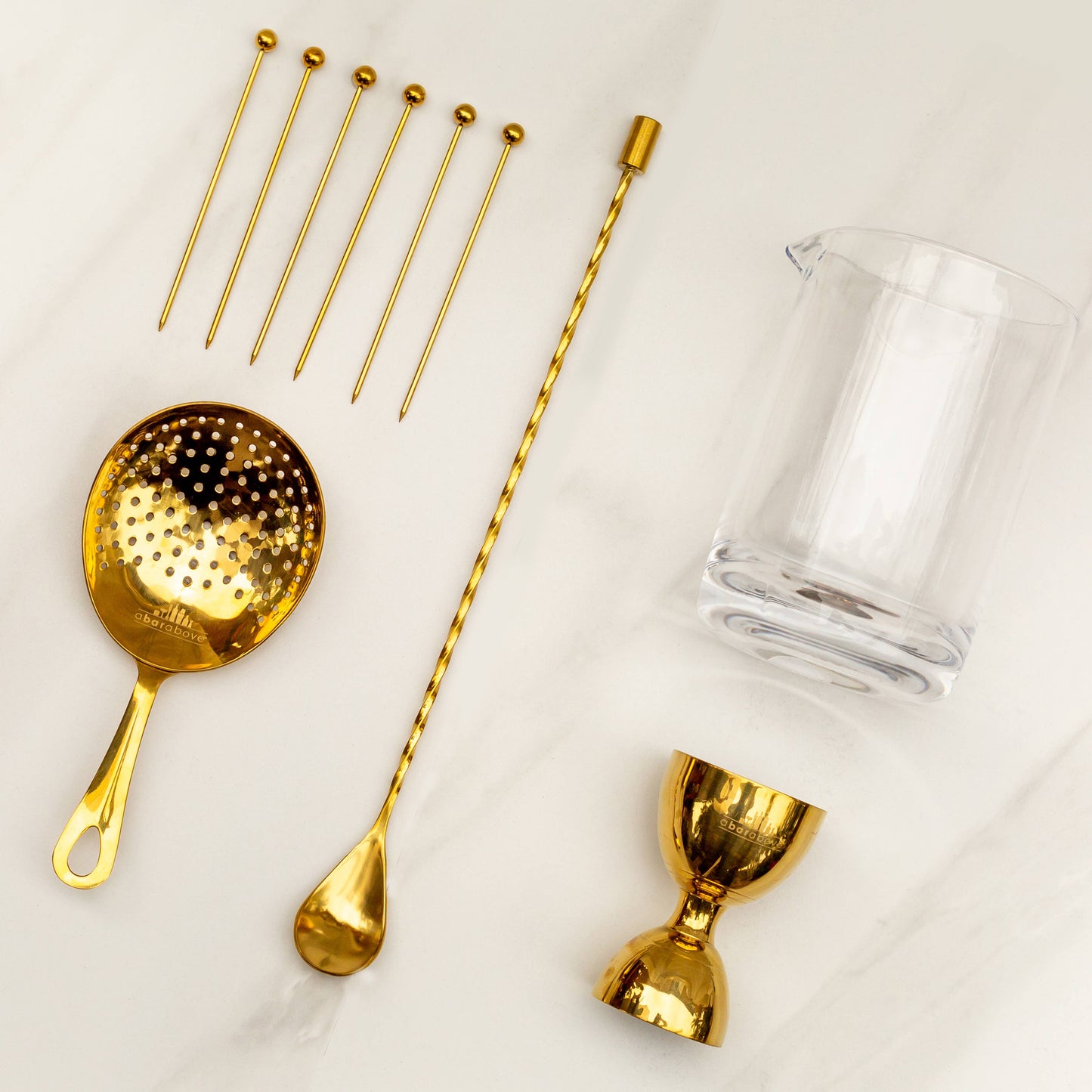 Stirred Cocktail  10 Piece Set - Gold - Curated Home Decor