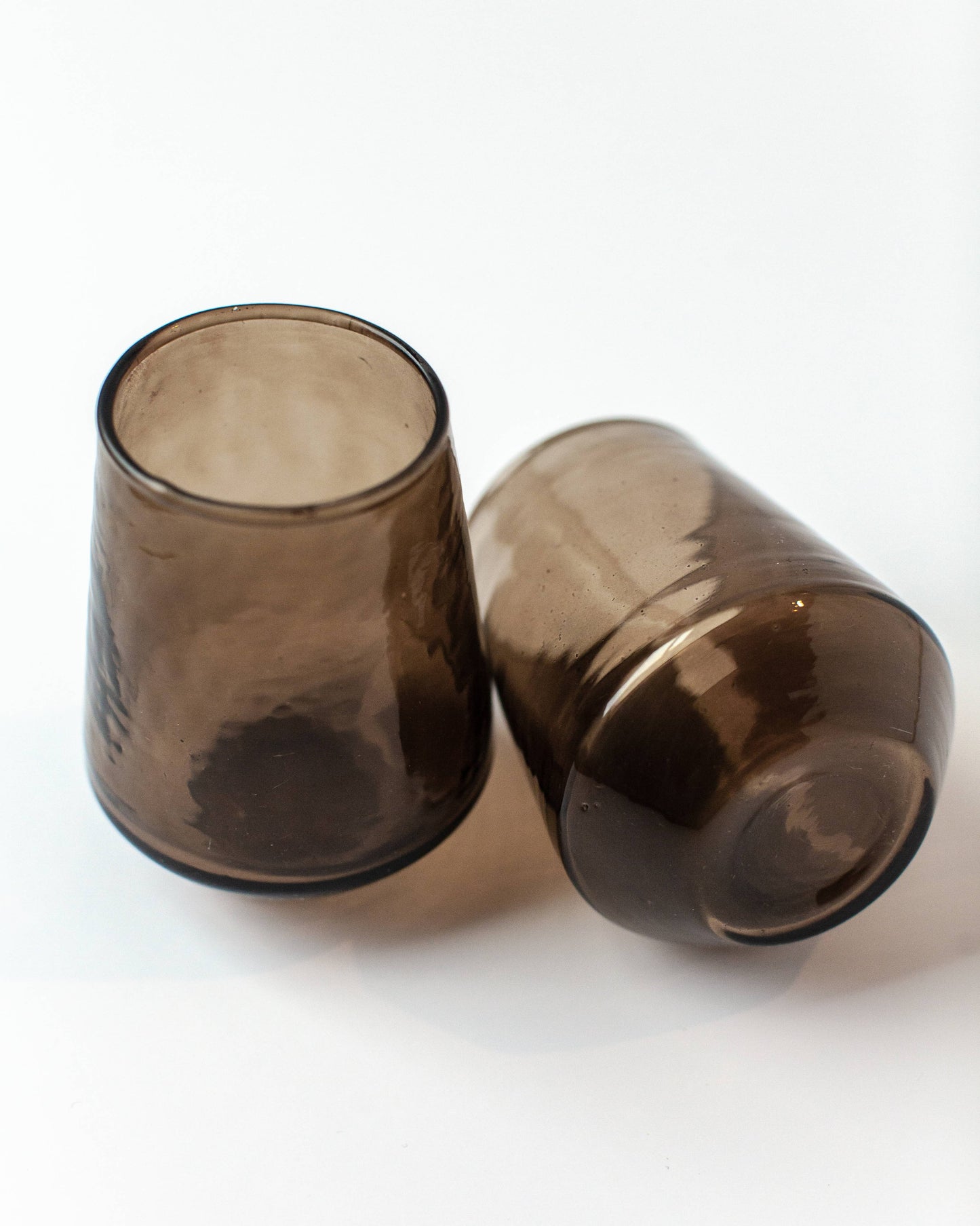 Creative Women - Handblown Hammered Glass Water Tumbler | Pair of 2: Smoke - Curated Home Decor