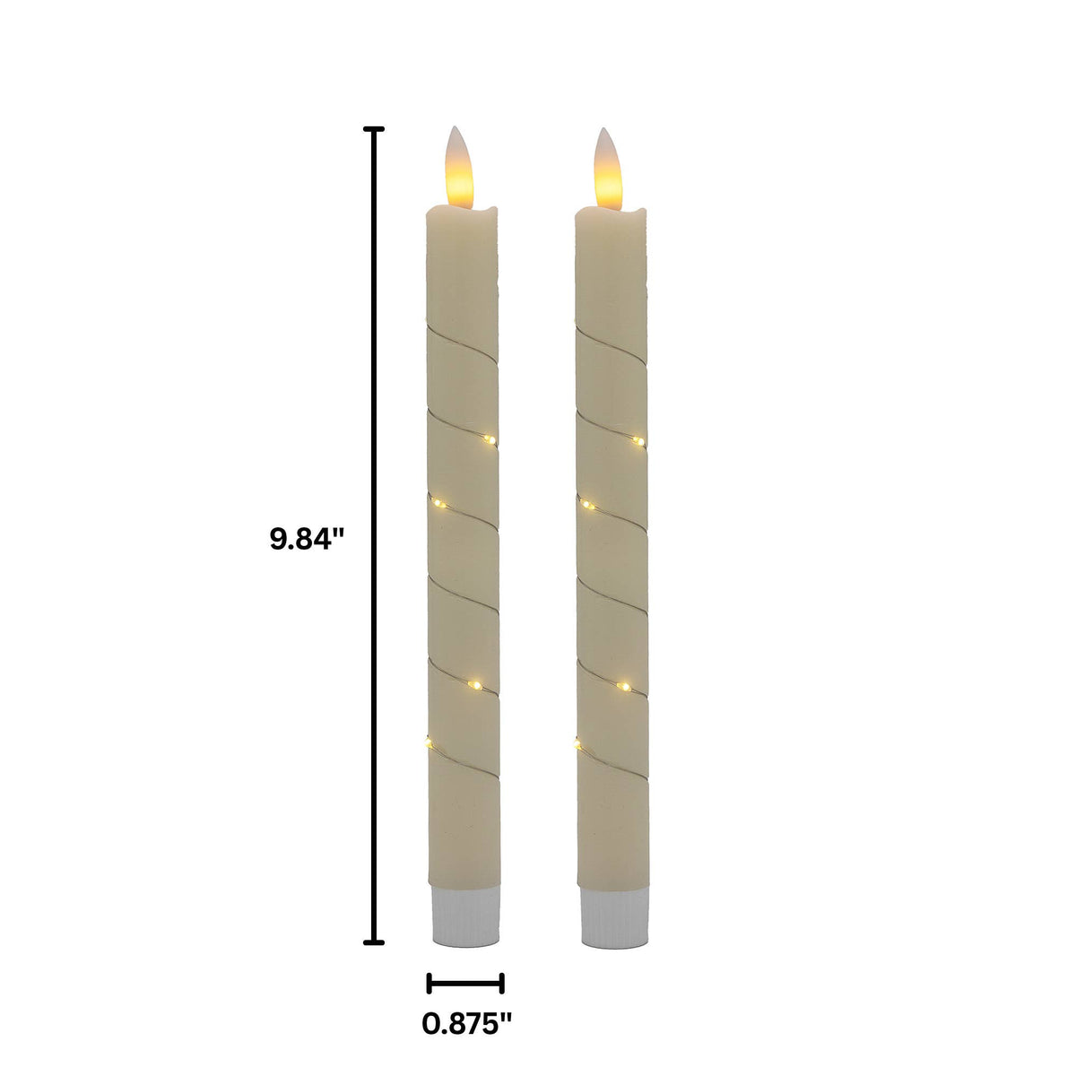 
                  
                    Battery-Operated Wax Taper Candles with Fairy Lights, Set of 2 - Curated Home Decor
                  
                