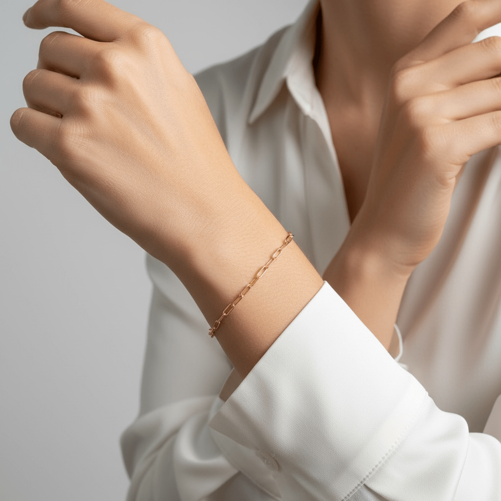 
                  
                    18k Gold Filled Short Link Paperclip Bracelet: 6 inches with extender - Curated Home Decor
                  
                
