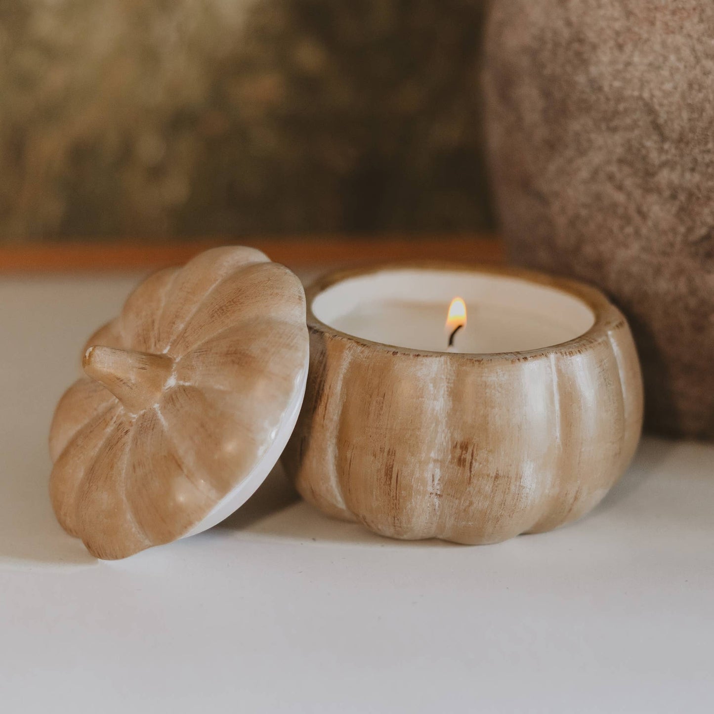 
                  
                    Pumpkin Spice Soy Candle – 8 oz Ceramic Pumpkin Jar - Curated Home Decor
                  
                