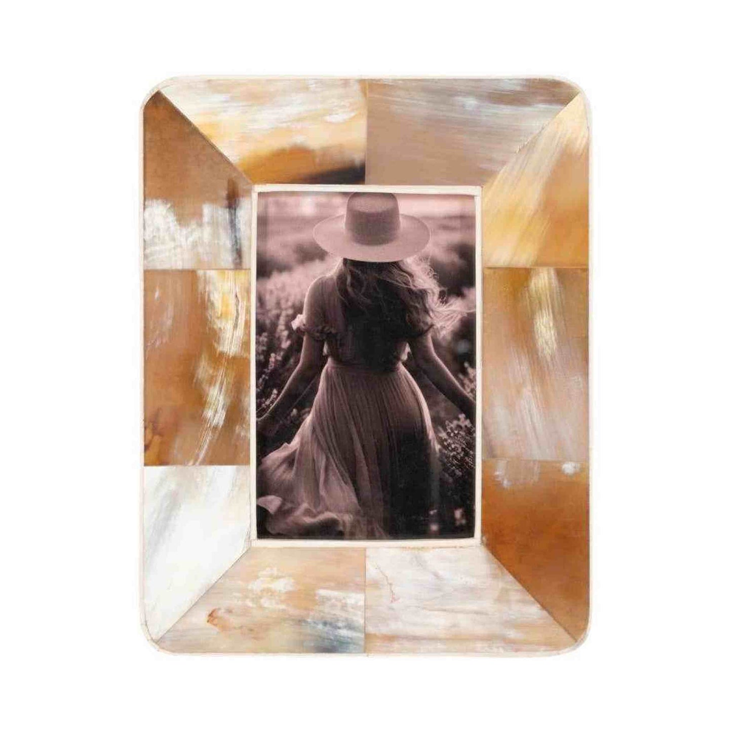 
                  
                    Tan Modern Wooden Curved Edge Horn Photo Frame 4x6 in. - Curated Home Decor
                  
                