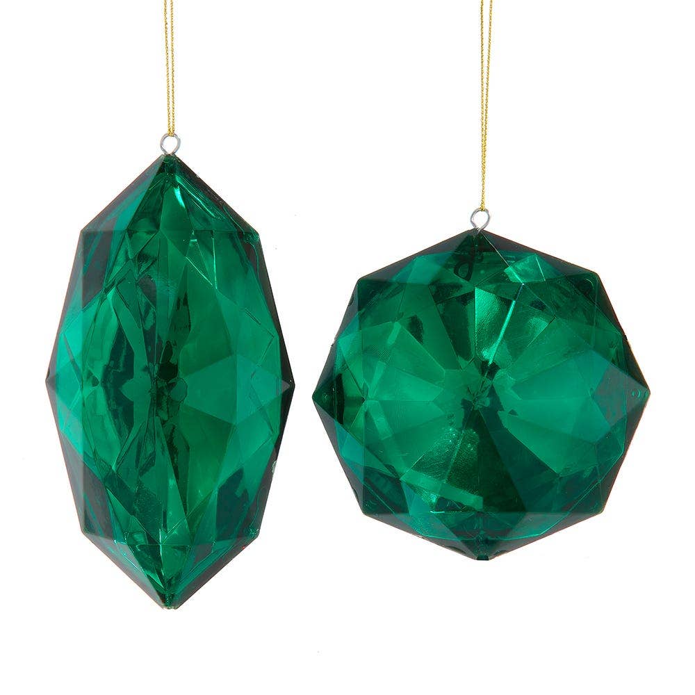 Green Jewel Diamond Ornament - Curated Home Decor