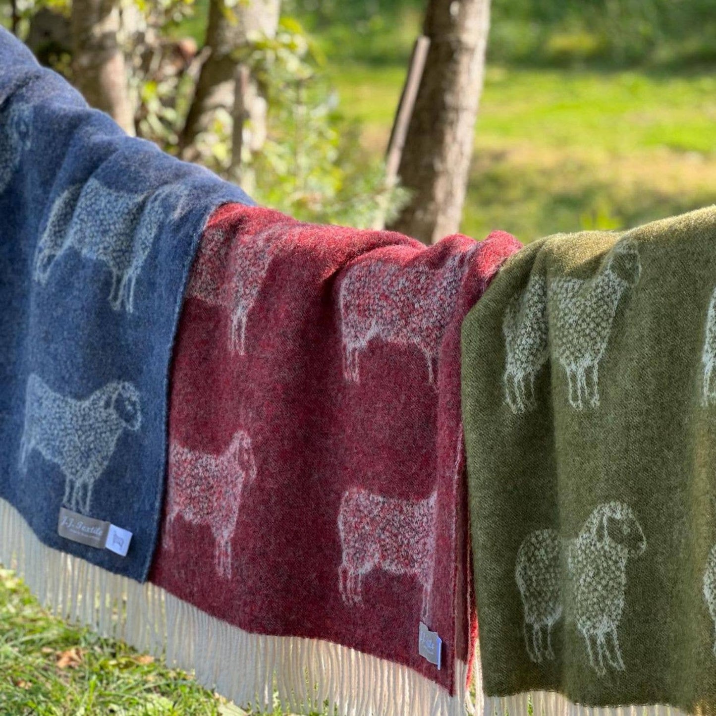 
                  
                    Moss Green Sheep Pure Wool Throw - Curated Home Decor
                  
                