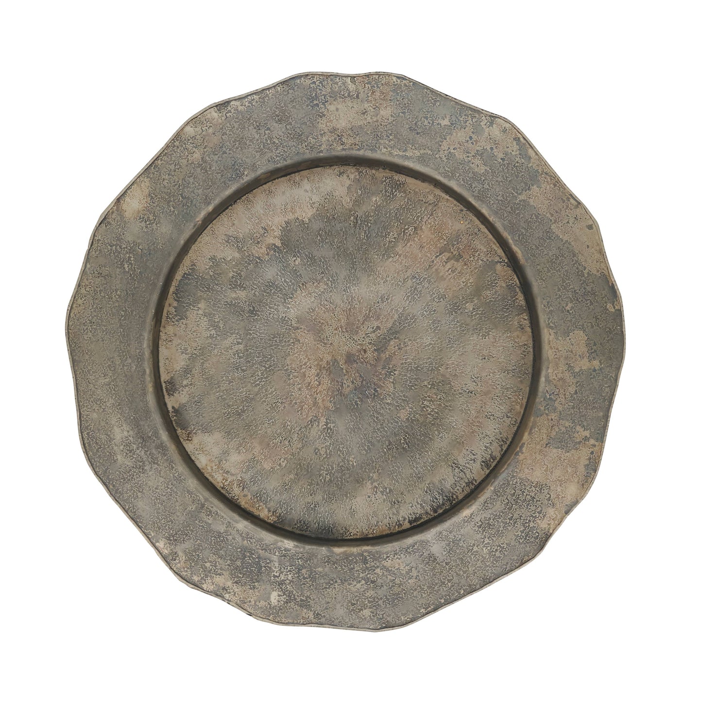 Scallop Edge Hammered Charger: Silver / 13" - Curated Home Decor