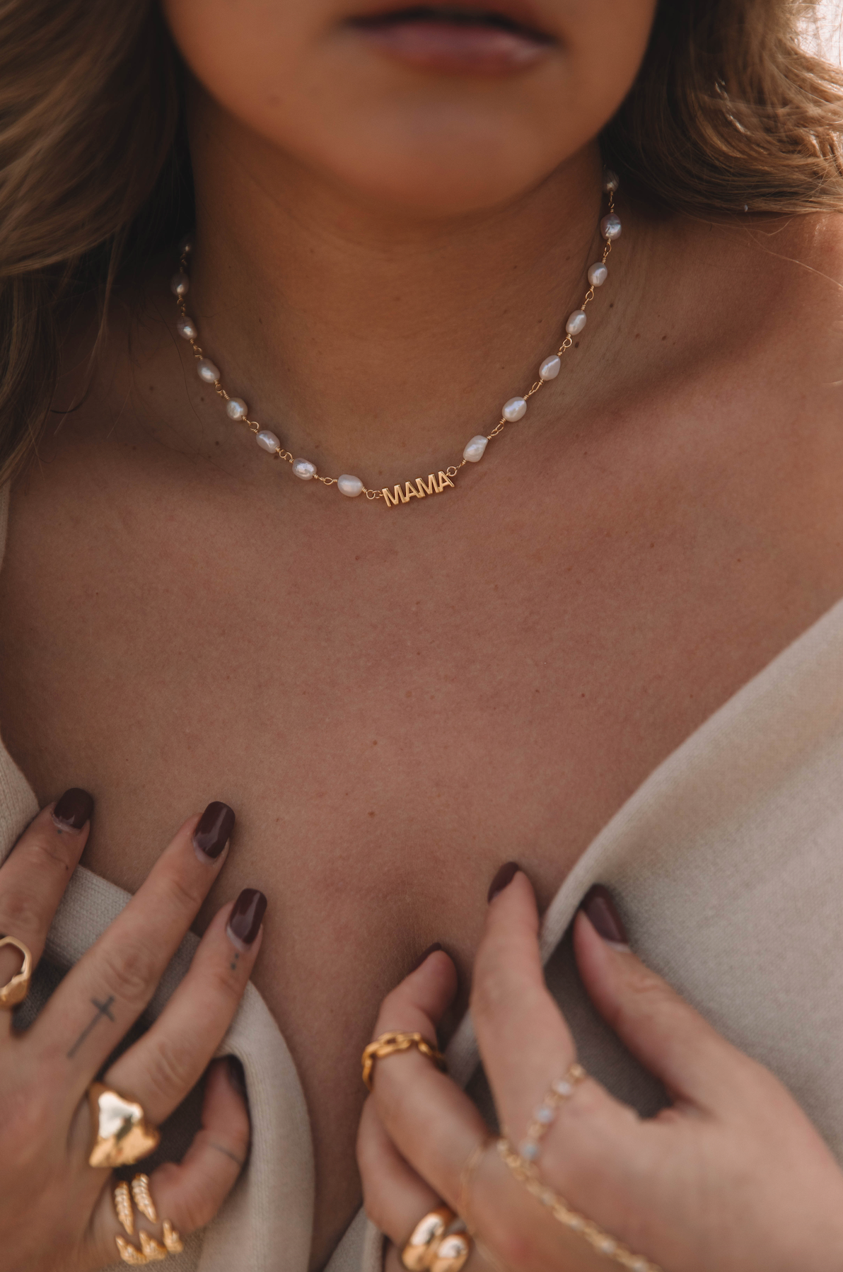 The Mini Pearl Mama Necklace - Curated Home Decor