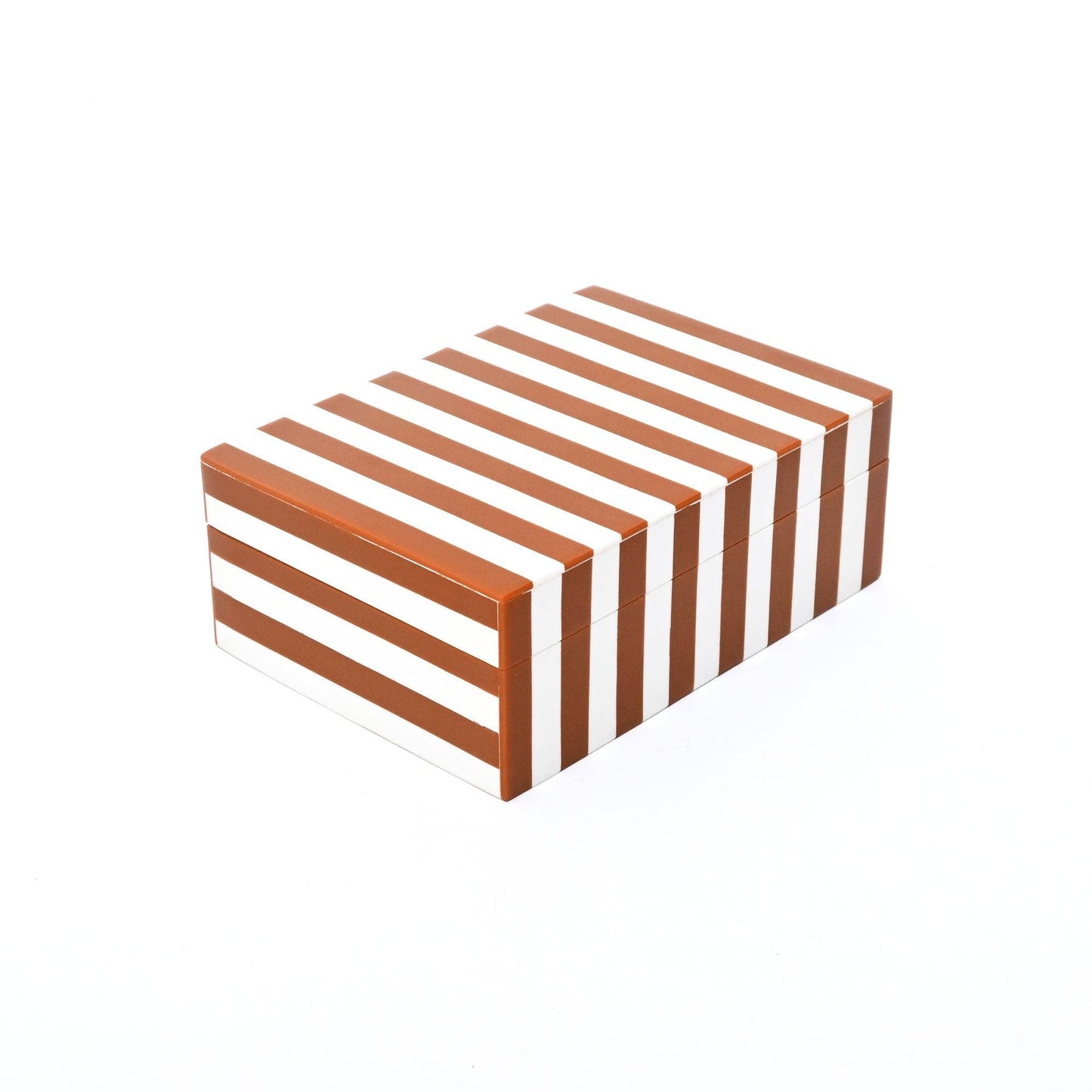 
                  
                    Brown Striped Resin Storage Box | MDF Decorative Organizer - Curated Home Decor
                  
                