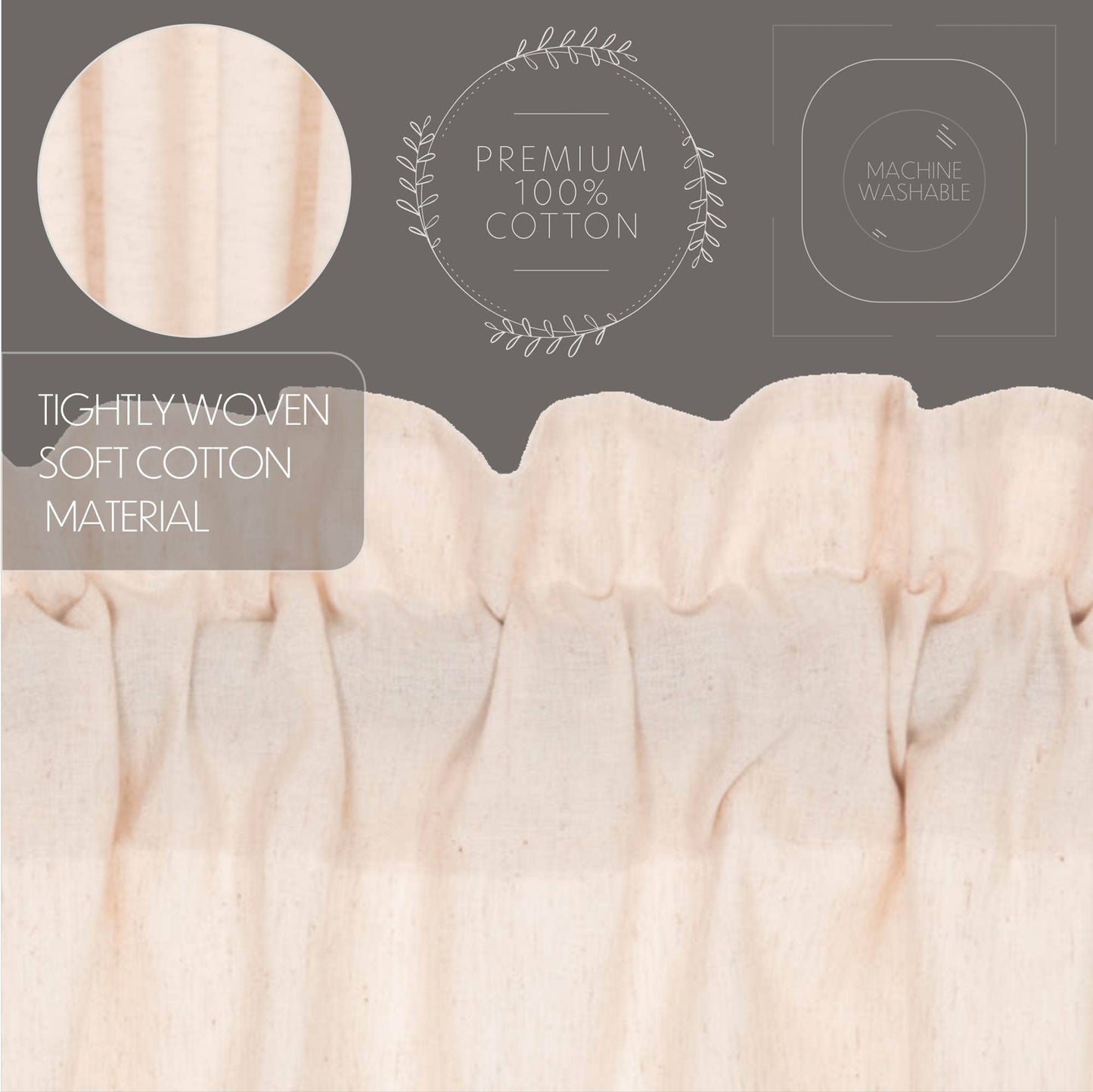 
                  
                    Simple Life Flax Natural Café Tier Curtains – Set of 2, 36"W x 36"L - Curated Home Decor
                  
                