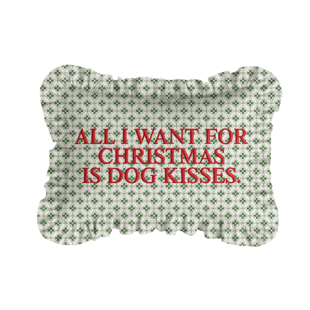 
                  
                    Dog Kisses Ruffled Embroidered Pillow - Curated Home Decor
                  
                
