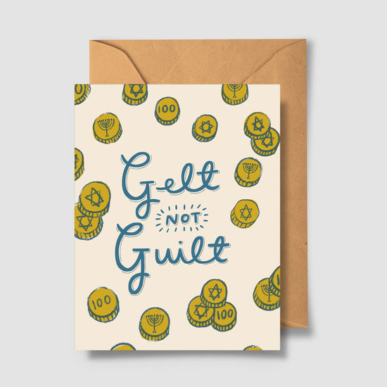 Gelt not Guilt Hanukkah Card - Curated Home Decor