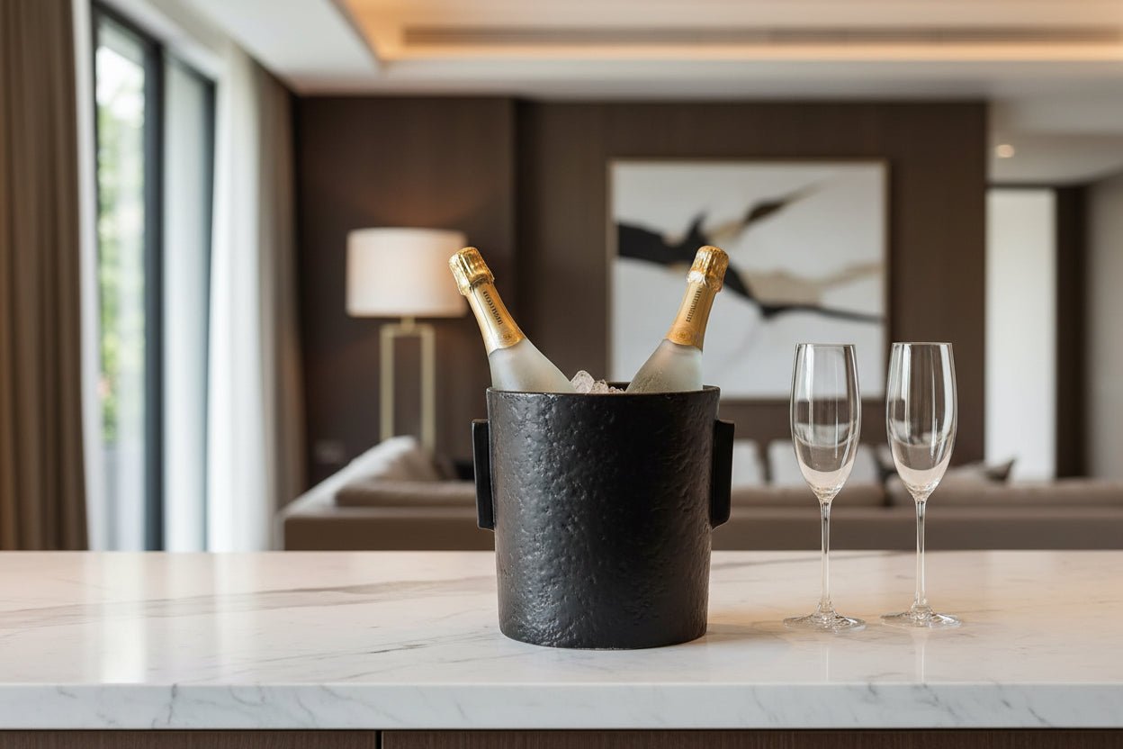 
                  
                    Matte Ceramic Texture Luxe Modern Ice Bucket With Lid - Curated Home Decor
                  
                