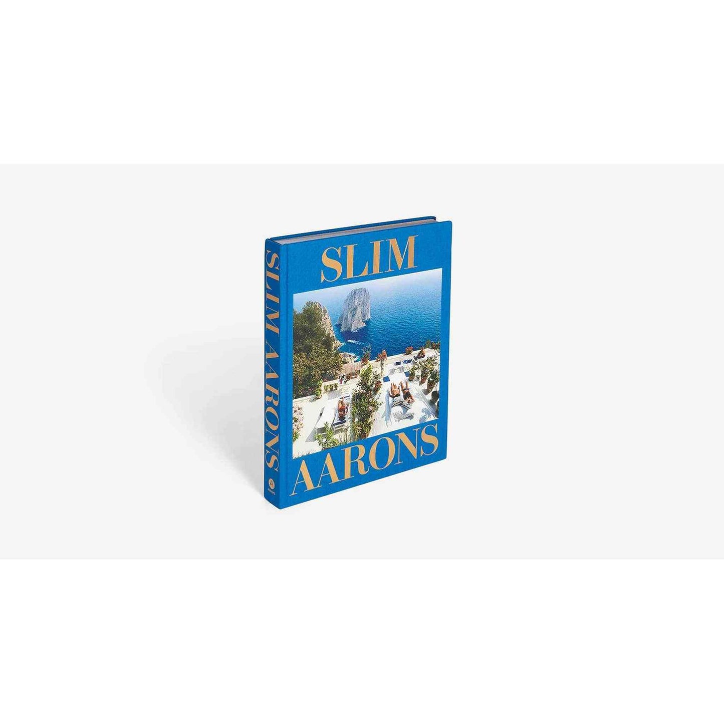 
                  
                    Slim Aarons photography book with luxury beach scene cover and gold lettering
                  
                