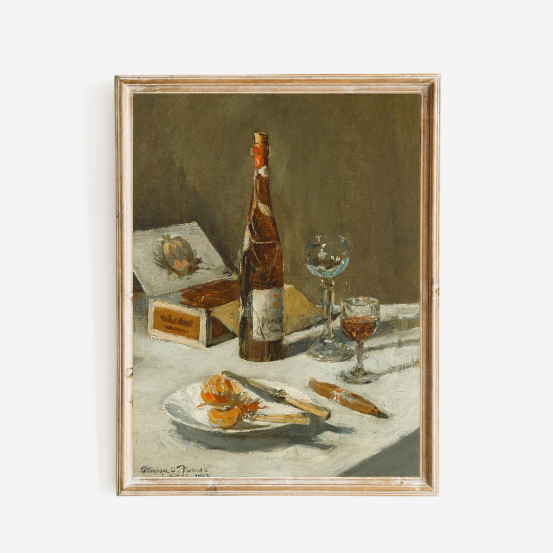 
                  
                    Wine and Cigars Still Life Antique Art Print - Curated Home Decor
                  
                