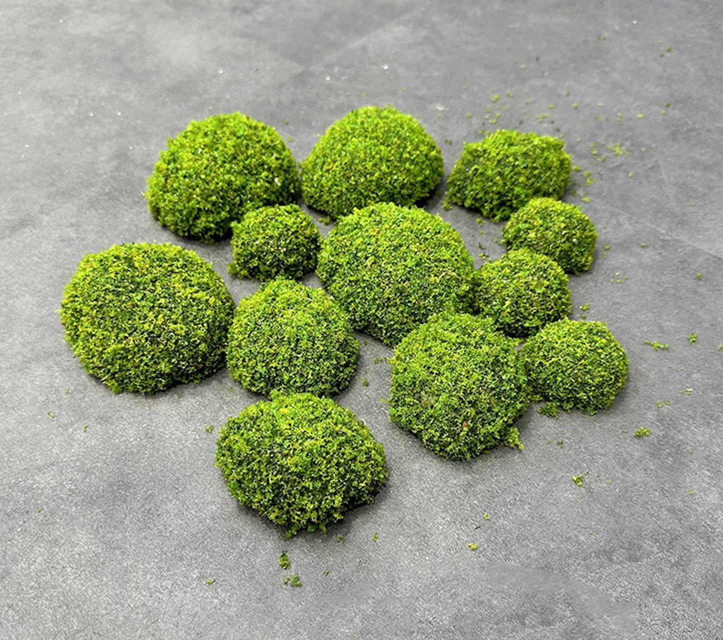 Pack of 12pc- Lifelike Mixed Sizes Artificial Moss Rocks