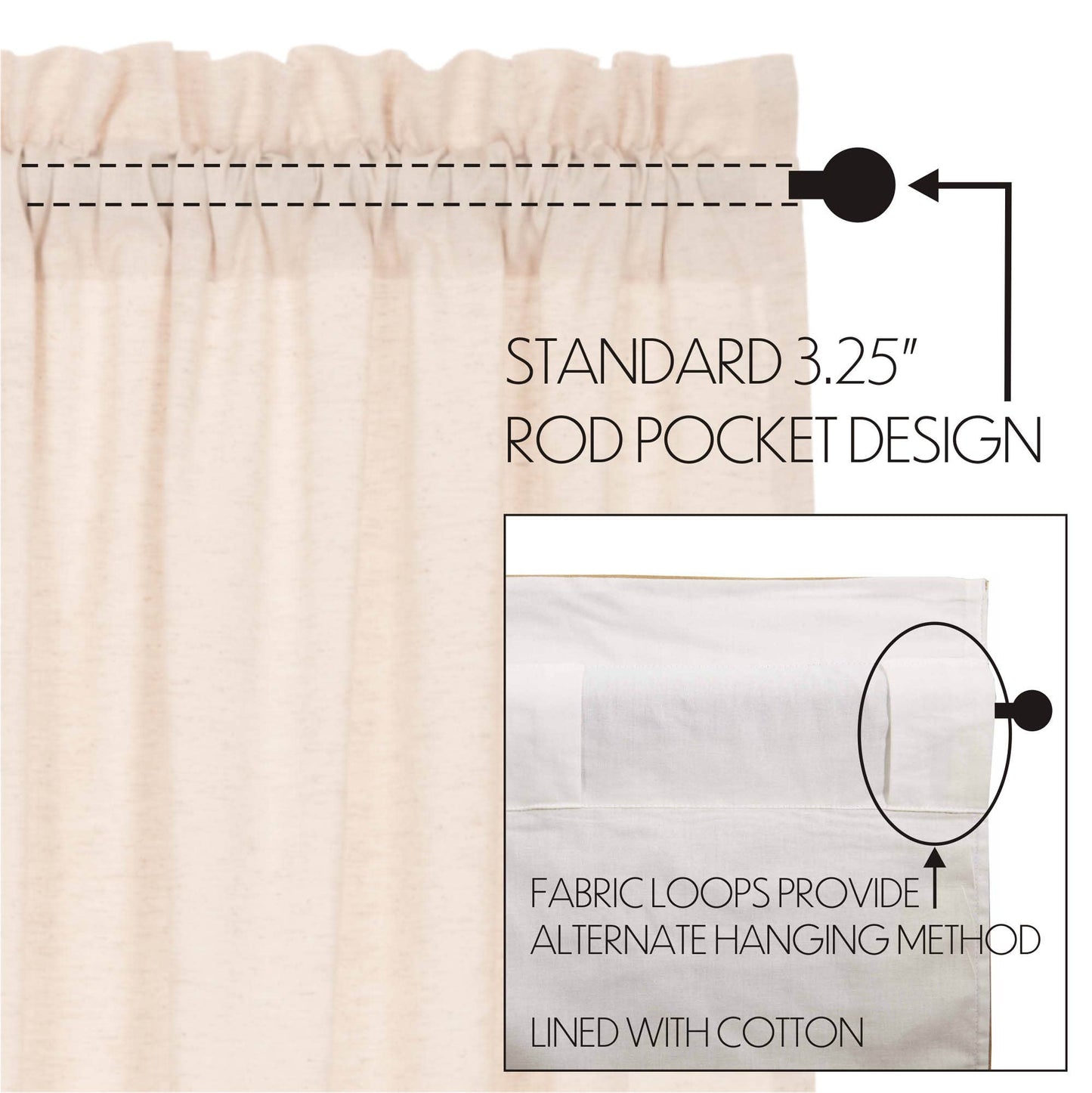 
                  
                    Simple Life Flax Natural Café Tier Curtains – Set of 2, 36"W x 36"L - Curated Home Decor
                  
                