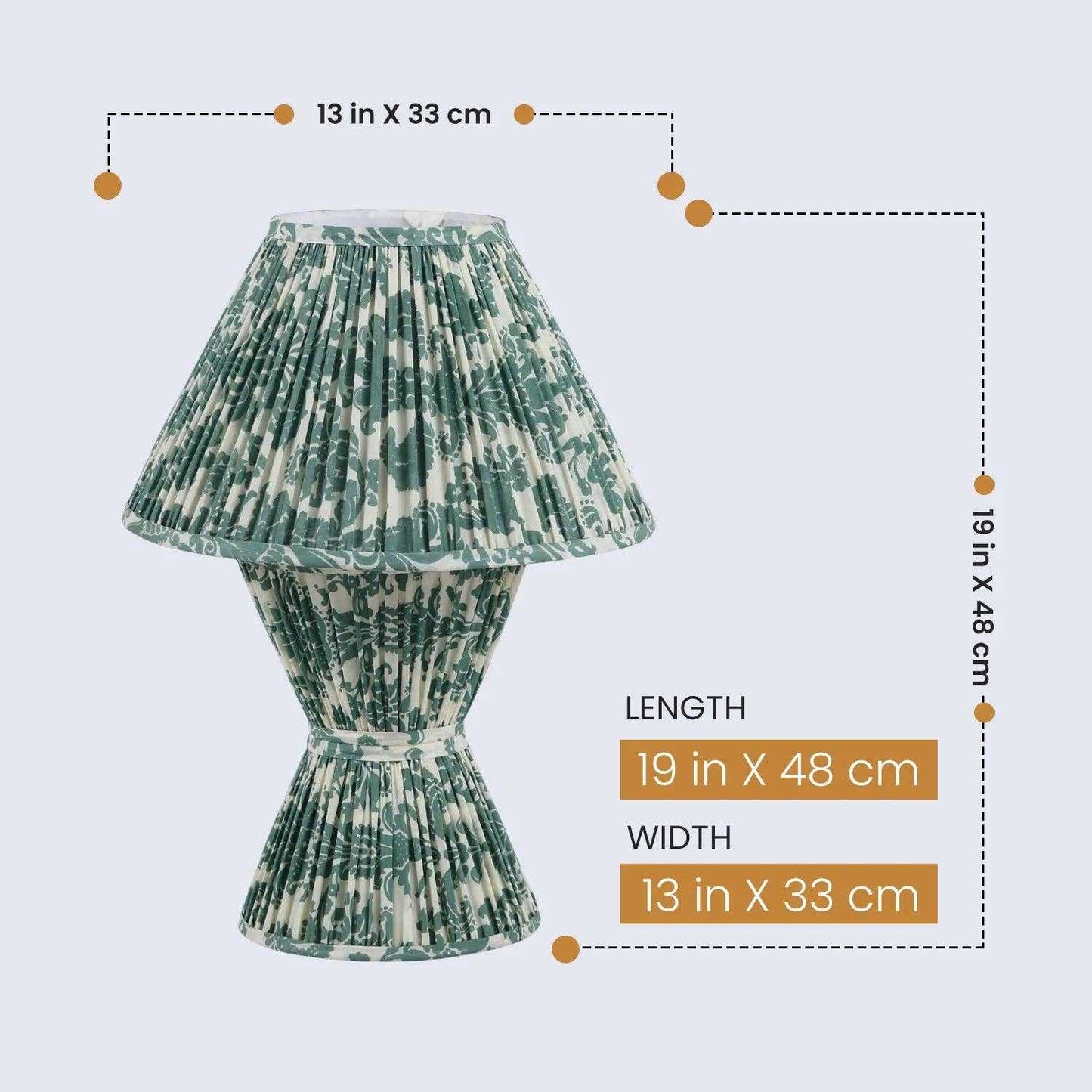 
                  
                    Verde Modern Table Lamp 13" x 19" – Handcrafted Pleated Fabric Bedside Lamp - Curated Home Decor
                  
                