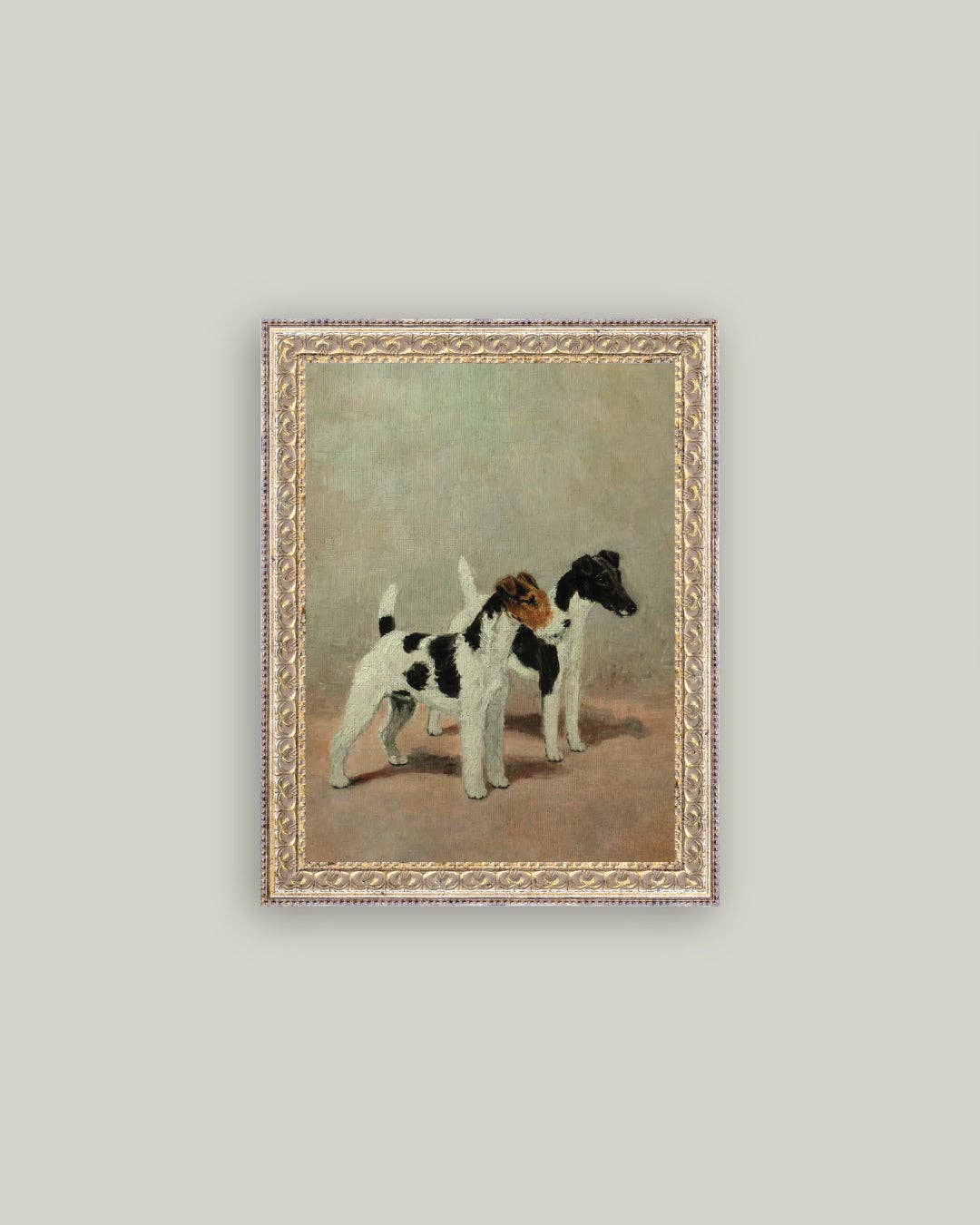 Two Fox Terriers Framed Antique Art: 8x10 - Curated Home Decor