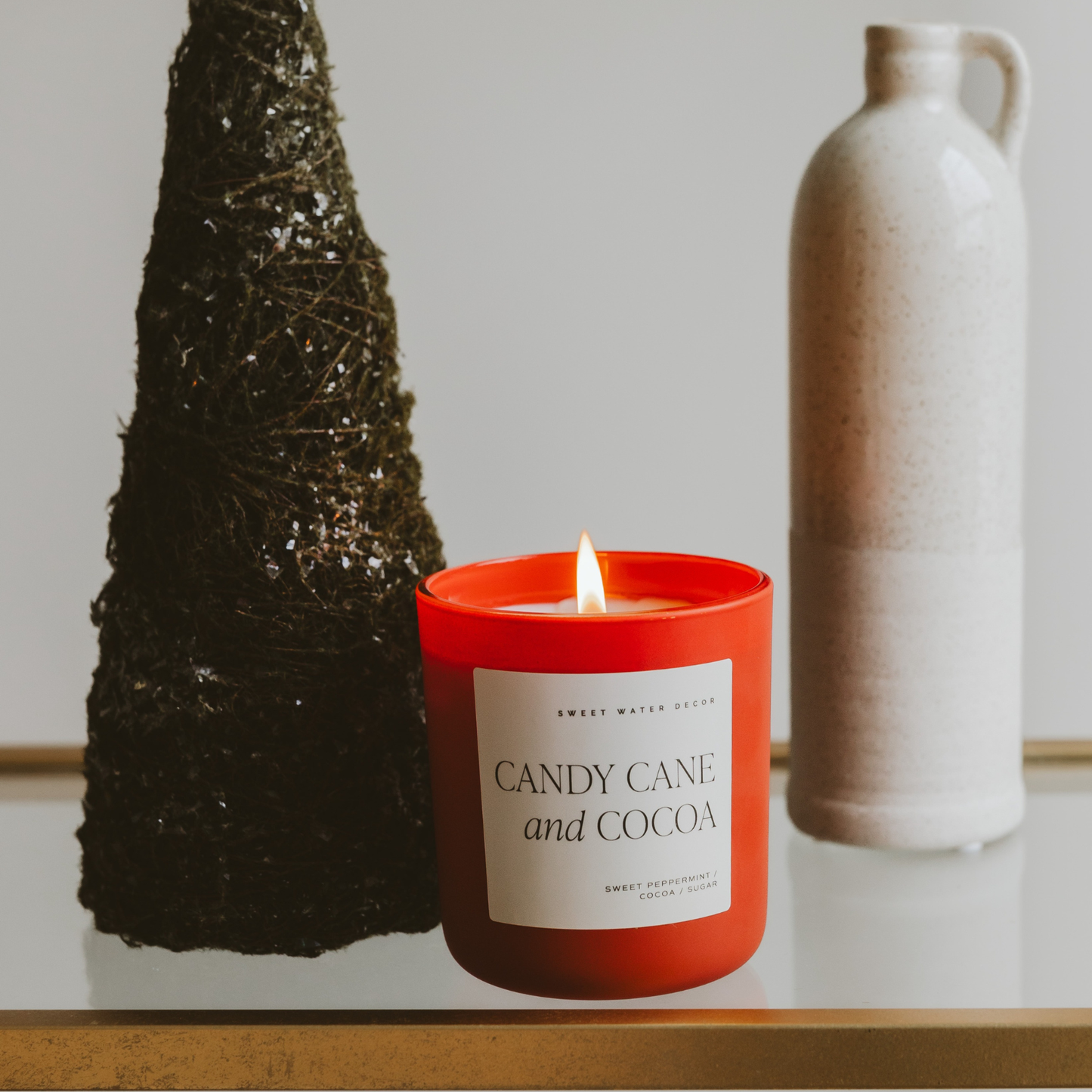Candy Cane & Cocoa 15 oz Soy Candle - Curated Home Decor
