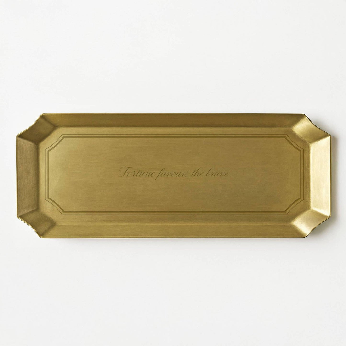 Brass Tray - Fortune Favours the Brave - Curated Home Decor