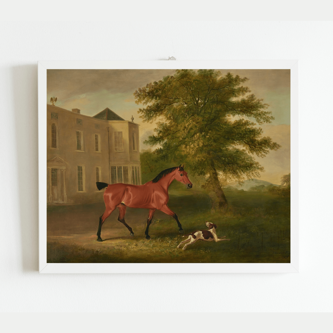 
                  
                    A Chestnut Horse and a Hound Antique Art Print - Curated Home Decor
                  
                